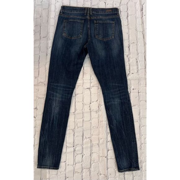 Kut From The Kloth 8 Mia Toothpick Skinny Jeans Dark Wash Denim Distressed Fray - Picture 4 of 7